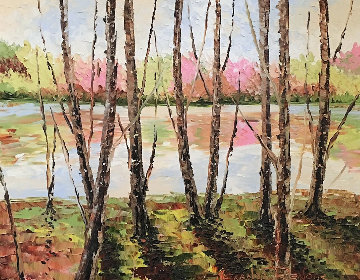 River Landscape 2009 33x39 Original Painting - Alexandre Renoir River Landscape 2009 33x39 Original Painting - Alexandre Renoir