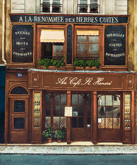 Cafe St Honore 1980 Limited Edition Print - Andre Renoux Cafe St Honore 1980 Limited Edition Print - Andre Renoux
