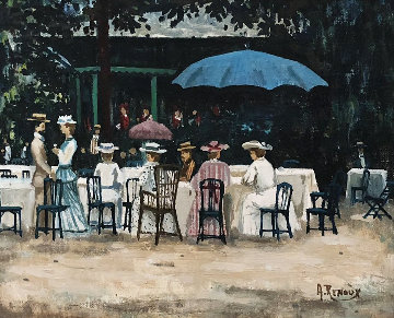 Garden Party 14x16 Original Painting - Andre Renoux Garden Party 14x16 Original Painting - Andre Renoux