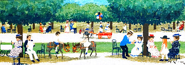 “Le Jardin D’enfants” a Paris 12x21 Original Painting - Andre Renoux “Le Jardin D’enfants” a Paris 12x21 Original Painting - Andre Renoux