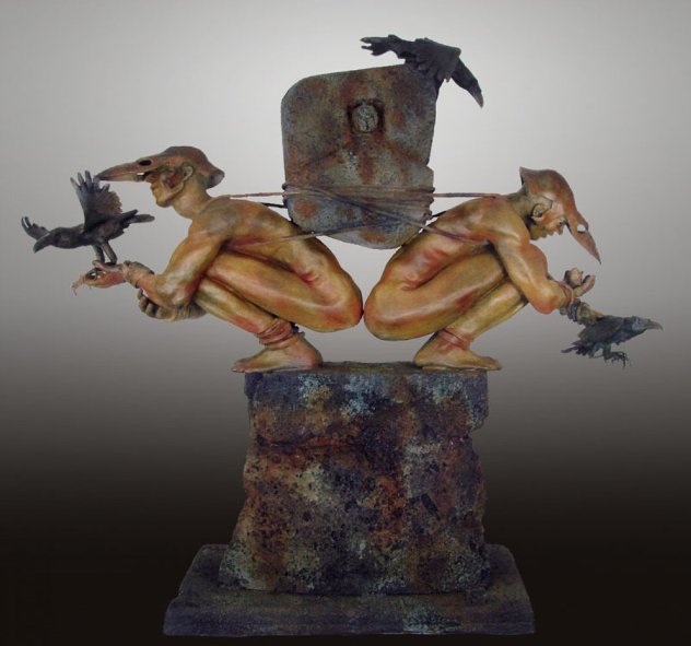 Choice of Causation Bronze Sculpture 2012  46 in - Huge Sculpture by Larry Renzo Lewis