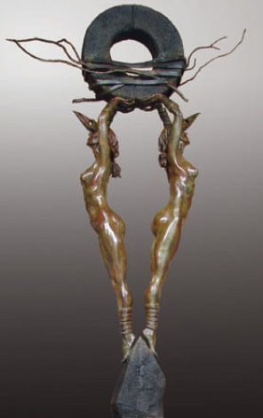 One Thought Conceived  Bronze Sculpture 2011 94x12x33 Sculpture - Larry Renzo Lewis
