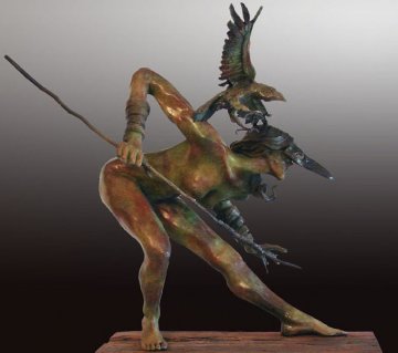 Huntress AP Bronze Sculpture 2010 35 in Sculpture - Larry Renzo Lewis Huntress AP Bronze Sculpture 2010 35 in Sculpture - Larry Renzo Lewis