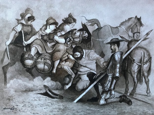 Don Quijote Watercolor 2013 30x40 Watercolor by Ruben Resendiz Don Quijote Watercolor 2013 30x40 Watercolor by Ruben Resendiz