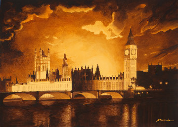 Big Ben Watercolor 30x40 London Super Huge Watercolor - Ruben Resendiz Big Ben Watercolor 30x40 London Super Huge Watercolor - Ruben Resendiz
