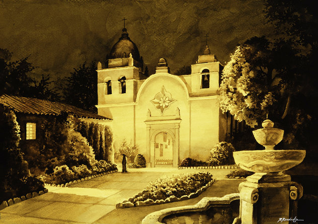 Carmel Mission Con Padres - 2022 - California Limited Edition Print by Ruben Resendiz