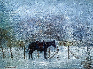 Untitled (Horse with Saddle) 22x26 Original Painting - Charles Henry Reynolds Untitled (Horse with Saddle) 22x26 Original Painting - Charles Henry Reynolds