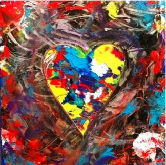 Heart #2 Creation Original 2019 23x18 Original Painting - Shahrokh Rezvani Heart #2 Creation Original 2019 23x18 Original Painting - Shahrokh Rezvani