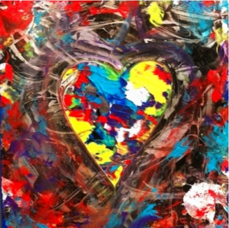 Heart #2 Creation Original 2019 23x18 Original Painting - Shahrokh Rezvani