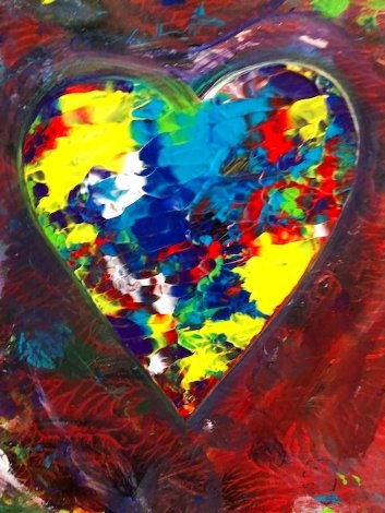 Heart #4 Creation 2019 23x18 Original Painting - Shahrokh Rezvani