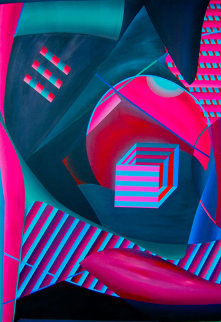 Mystical Equilibrium VIII 1989 65x45 Huge Original Painting - Shahrokh Rezvani Mystical Equilibrium VIII 1989 65x45 Huge Original Painting - Shahrokh Rezvani
