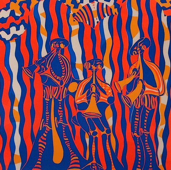 Musicians AP 1974 Limited Edition Print by Shahrokh Rezvani Musicians AP 1974 Limited Edition Print by Shahrokh Rezvani