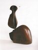 Pos/Neg Seated  Bronze Sculpture 1995 11 in Sculpture by Robert Holmes - 2