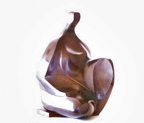 Seated 3 - AP Bronze Sculpture 1992 18 in Sculpture - Robert Holmes