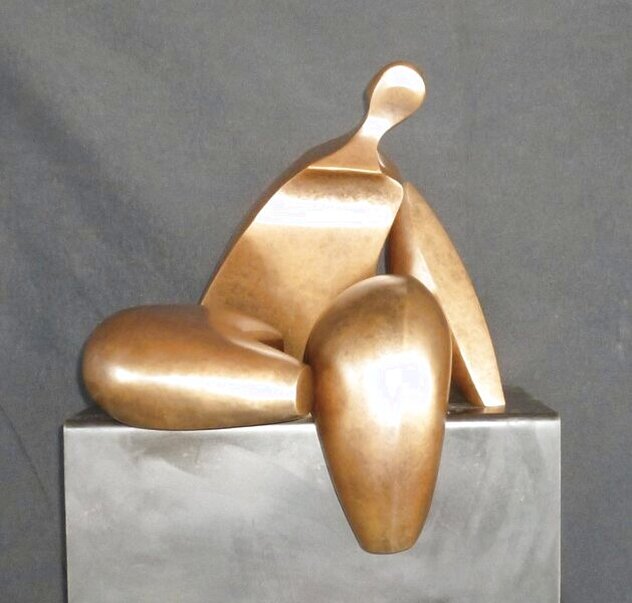 Seated 4 Bronze Sculpture 1993 15 in Sculpture by Robert Holmes