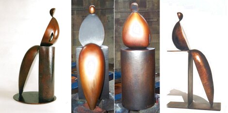Standing Fig 2 Bronze Sculpture 1994 17 in Sculpture - Robert Holmes