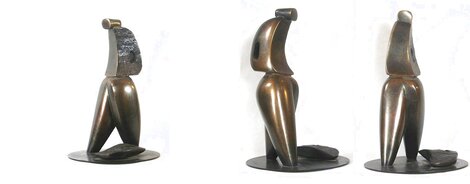 Strolling Man - Bronze Sculpture AP 1986 12 in Sculpture - Robert Holmes