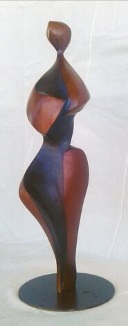 Strolling Woman - Unique Bronze Sculpture - AP 2016 15 in Sculpture - Robert Holmes