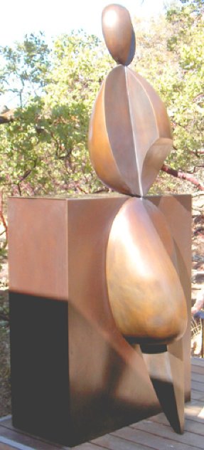 Positive - Negative Leaning Life Size Bronze Sculpture 2001 84 in Sculpture by Robert Holmes