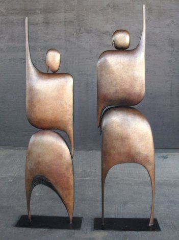 I Am Standing Arms Raised Bronze Sculpture 1992 80x40 in Huge Sculpture - Robert Holmes