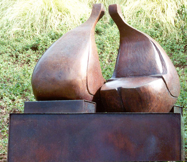Conversation Bronze Sculpture 38x36 in Sculpture by Robert Holmes