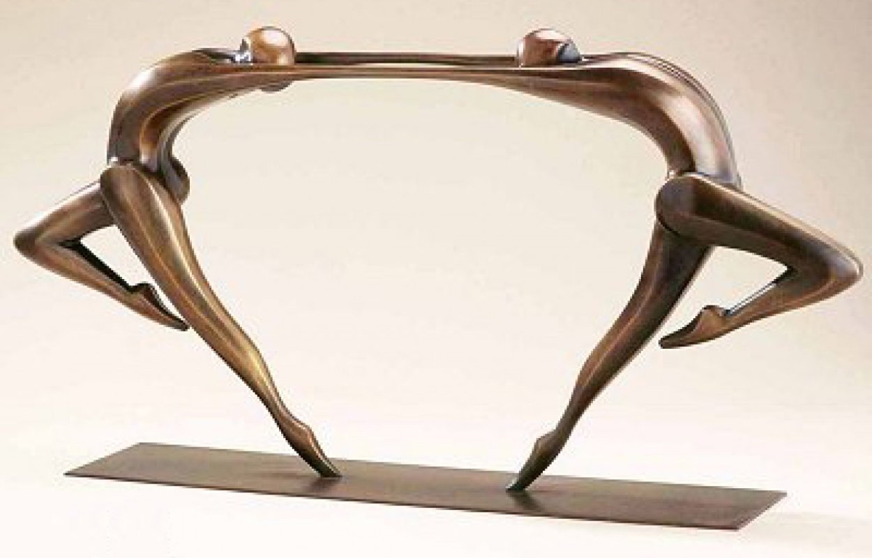 Deux Bronze Sculpture 1999 32x16 Sculpture by Robert Holmes Deux Bronze Sculpture 1999 32x16 Sculpture by Robert Holmes