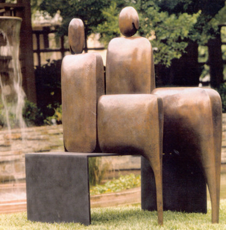 I Am Seated Pair Bronze Sculpture 2003 48 in Sculpture - Robert Holmes