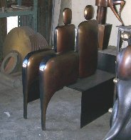 I Am Seated Pair Bronze Sculpture 2003 48 in Sculpture by Robert Holmes - 2 I Am Seated Pair Bronze Sculpture 2003 48 in Sculpture by Robert Holmes - 2