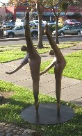 Dancers on One Toe (Medium) AP Bronze Sculpture 2008 60x40 in Sculpture by Robert Holmes - 2 Dancers on One Toe (Medium) AP Bronze Sculpture 2008 60x40 in Sculpture by Robert Holmes - 2
