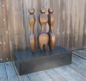 3 Women, 2 Fish (Medium Size) Bronze Sculpture 42 in Sculpture - Robert Holmes