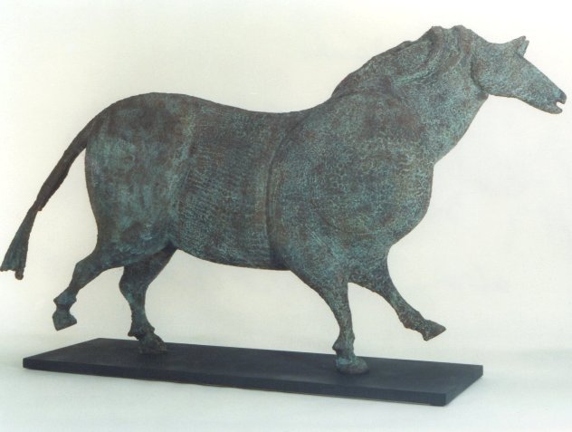 Cave Horse Bronze Sculpture 1998 55x32 in - Huge Sculpture by Robert Holmes