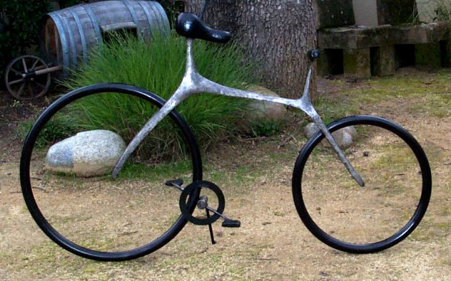 Bicycle Bronze Sculpture 68 in Life Size Sculpture by Robert Holmes