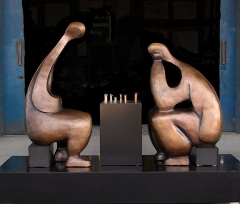 Game Bronze Life Size Sculpture 80 in Sculpture - Robert Holmes