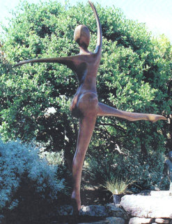 She Dances Life Size Bronze Sculpture 2003 124 in with base Sculpture - Robert Holmes