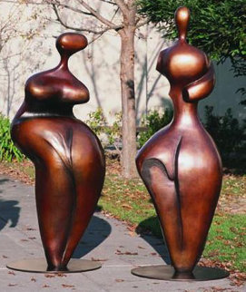 Adam and Eve, Pair of  6 ft (large) Bronze Sculpture 1998 72 in Sculpture - Robert Holmes