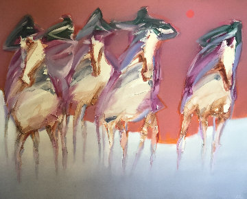 Ghost Mustangs 50x60 Original Painting - Jean Richardson Ghost Mustangs 50x60 Original Painting - Jean Richardson