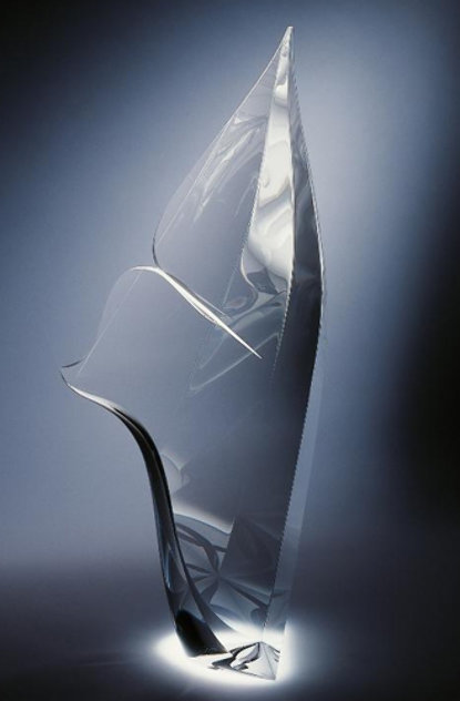 Desert Flower Optical Lead Crystal Sculpture Sculpture by Christopher Ries