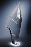 Desert Flower Optical Lead Crystal Sculpture Sculpture by Christopher Ries - 0