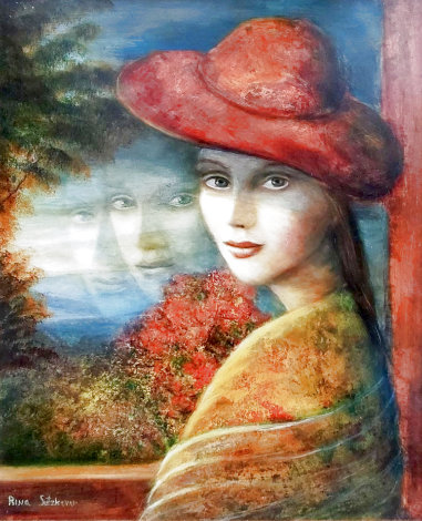 Beauty 32x28 Original Painting - Rina Sutzkever