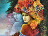 Flower Girl 2005 28x20 Original Painting by Rina Sutzkever - 2