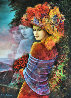 Flower Girl 28x20 Original Painting by Rina Sutzkever - 0