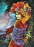 Flower Girl 2005 28x20 Original Painting by Rina Sutzkever - 1