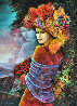 Flower Girl 28x20 Original Painting by Rina Sutzkever - 1