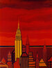 Sunset in NYC - 36x48 Acrylic on Canvas 2002 - New York - Signed Twice Original Painting by Rino Li Causi - 0 Sunset in NYC - 36x48 Acrylic on Canvas 2002 - New York - Signed Twice Original Painting by Rino Li Causi - 0