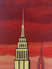 Sunset in NYC - 36x48 Acrylic on Canvas 2002 - New York - Signed Twice Original Painting by Rino Li Causi - 5 Sunset in NYC - 36x48 Acrylic on Canvas 2002 - New York - Signed Twice Original Painting by Rino Li Causi - 5
