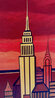 Sunset in NYC - 36x48 Acrylic on Canvas 2002 - New York - Signed Twice Original Painting by Rino Li Causi - 2 Sunset in NYC - 36x48 Acrylic on Canvas 2002 - New York - Signed Twice Original Painting by Rino Li Causi - 2
