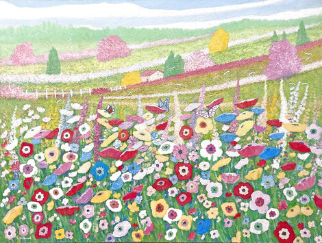 Life in the Valley 2007 - 36x48 Acrylic on Canvas - Huge - Signed Twice Original Painting - Rino Li Causi