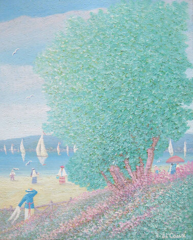 Veduta del Mare 2009 16x20 - Acrylic on Canvas Original Painting - Rino Li Causi
