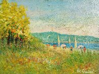 A Day At the Beach 1975 12x16 Very Early Work Original Painting by Rino Li Causi - 0 A Day At the Beach 1975 12x16 Very Early Work Original Painting by Rino Li Causi - 0