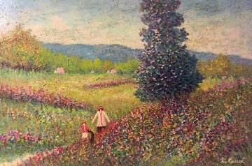 Person in Field 1975 36x26 Original Painting - Rino Li Causi Person in Field 1975 36x26 Original Painting - Rino Li Causi